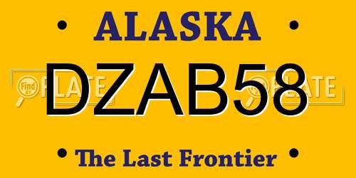 DZAB58 Alaska License Plate