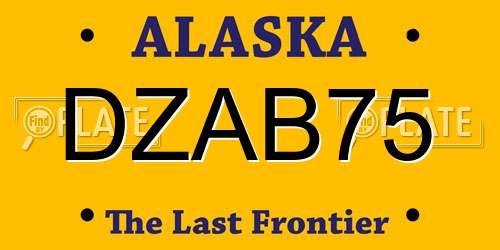 DZAB75 Alaska License Plate