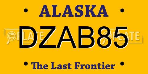 DZAB85 Alaska License Plate