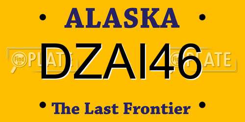 DZAI46 Alaska License Plate