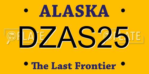 DZAS25 Alaska License Plate