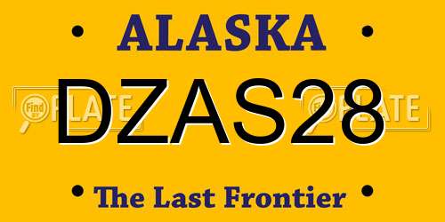 DZAS28 Alaska License Plate
