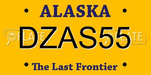 DZAS55 Alaska License Plate