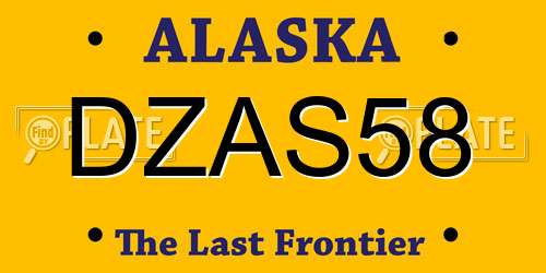 DZAS58 Alaska License Plate