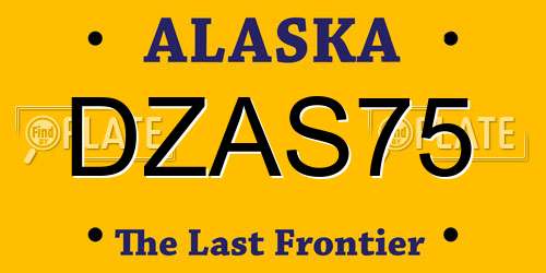 DZAS75 Alaska License Plate