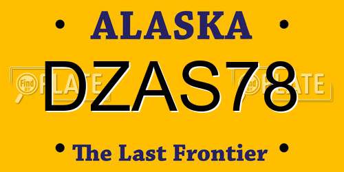 DZAS78 Alaska License Plate