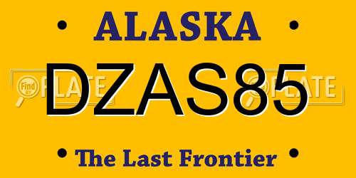 DZAS85 Alaska License Plate