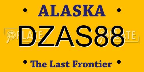 DZAS88 Alaska License Plate