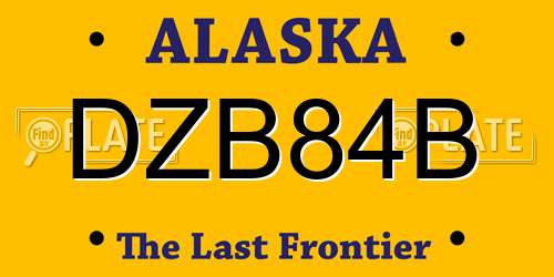 DZB84B Alaska License Plate