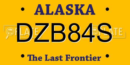 DZB84S Alaska License Plate