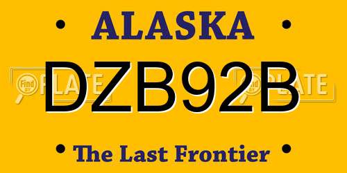 DZB92B Alaska License Plate
