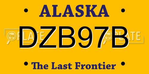 DZB97B Alaska License Plate