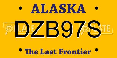 DZB97S Alaska License Plate