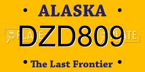 DZD809 Alaska License Plate