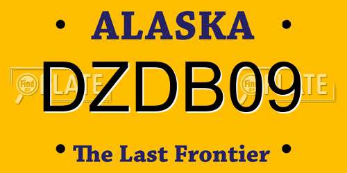DZDB09 Alaska License Plate