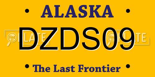 DZDS09 Alaska License Plate