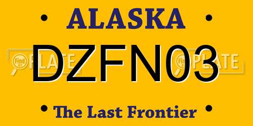 DZFN03 Alaska License Plate