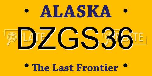 DZGS36 Alaska License Plate