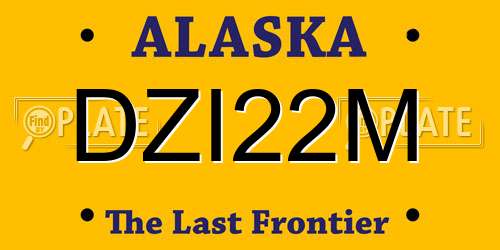 DZI22M Alaska License Plate