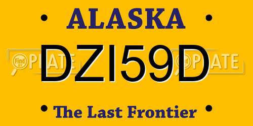 DZI59D Alaska License Plate