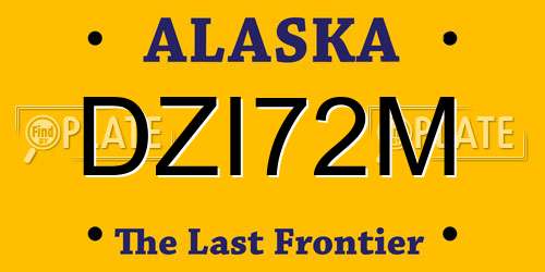 DZI72M Alaska License Plate