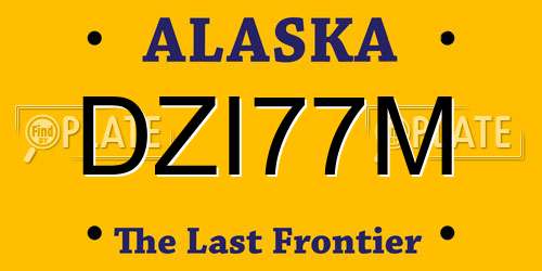 DZI77M Alaska License Plate