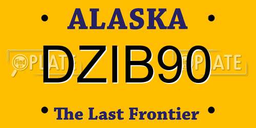 DZIB90 Alaska License Plate