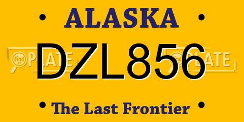 DZL856 Alaska License Plate