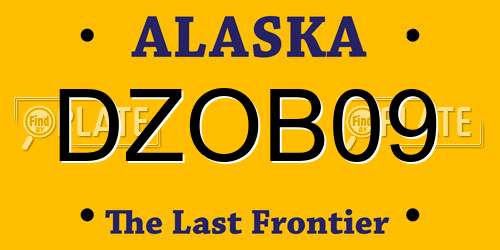 DZOB09 Alaska License Plate