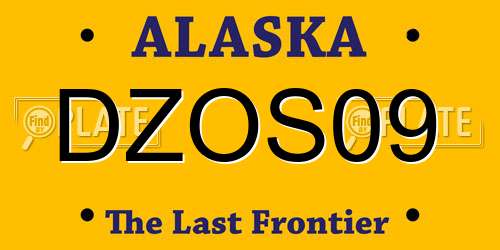 DZOS09 Alaska License Plate