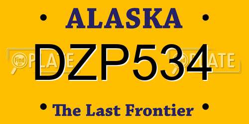 DZP534 Alaska License Plate