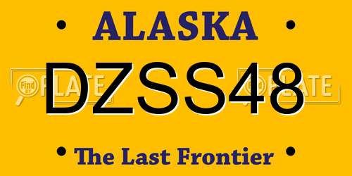 DZSS48 Alaska License Plate