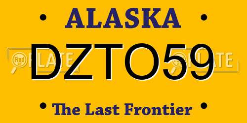 DZTO59 Alaska License Plate