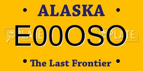 E00OSO Alaska License Plate