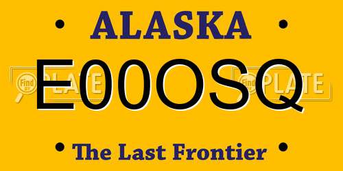 E00OSQ Alaska License Plate