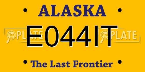 E044IT Alaska License Plate