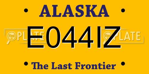 E044IZ Alaska License Plate