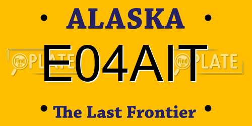 E04AIT Alaska License Plate