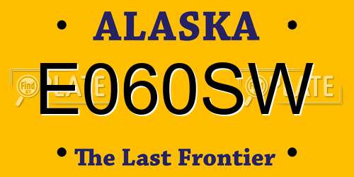 E060SW Alaska License Plate
