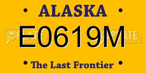 E0619M Alaska License Plate
