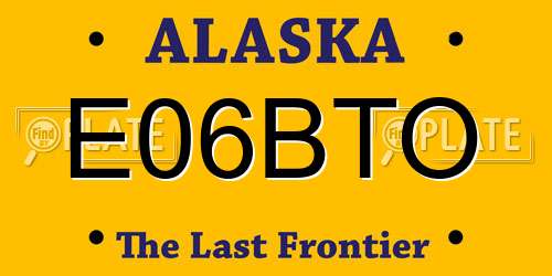 E06BTO Alaska License Plate