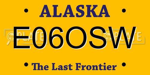E06OSW Alaska License Plate
