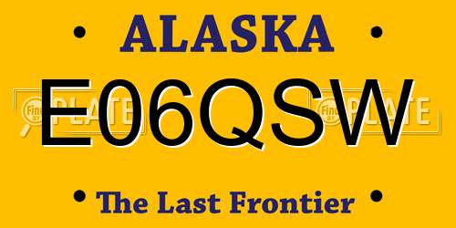 E06QSW Alaska License Plate