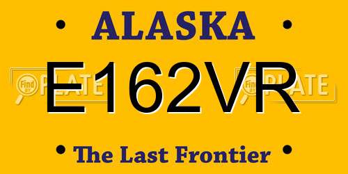 E162VR Alaska License Plate