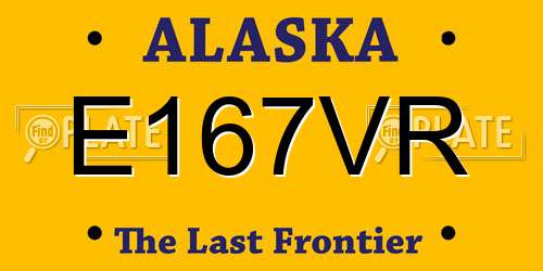 E167VR Alaska License Plate