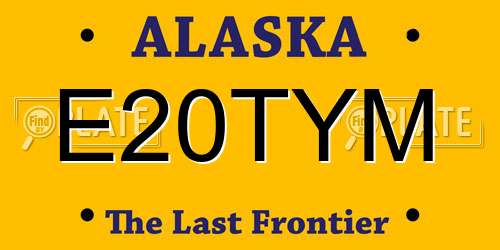 E20TYM Alaska License Plate