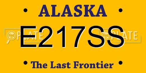 E217SS Alaska License Plate