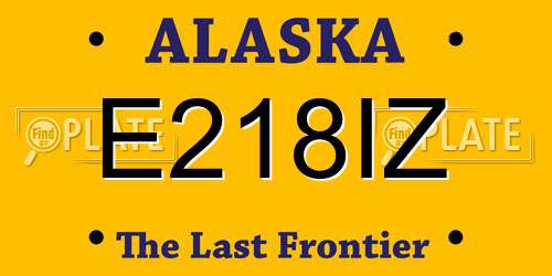 E218IZ Alaska License Plate
