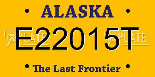 E22015T Alaska License Plate