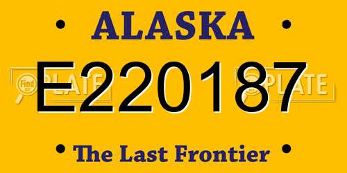 E220187 Alaska License Plate